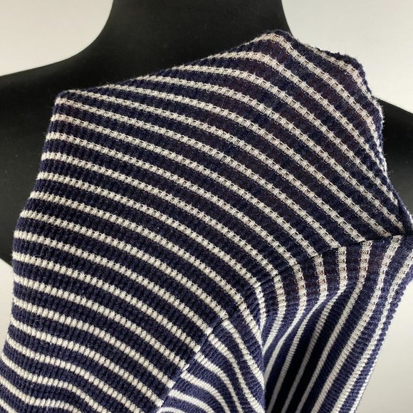 Gap Waffle Knit Henley T-Shirt Women's Size XS Blue White Striped Long Sleeves - Picture 11 of 12